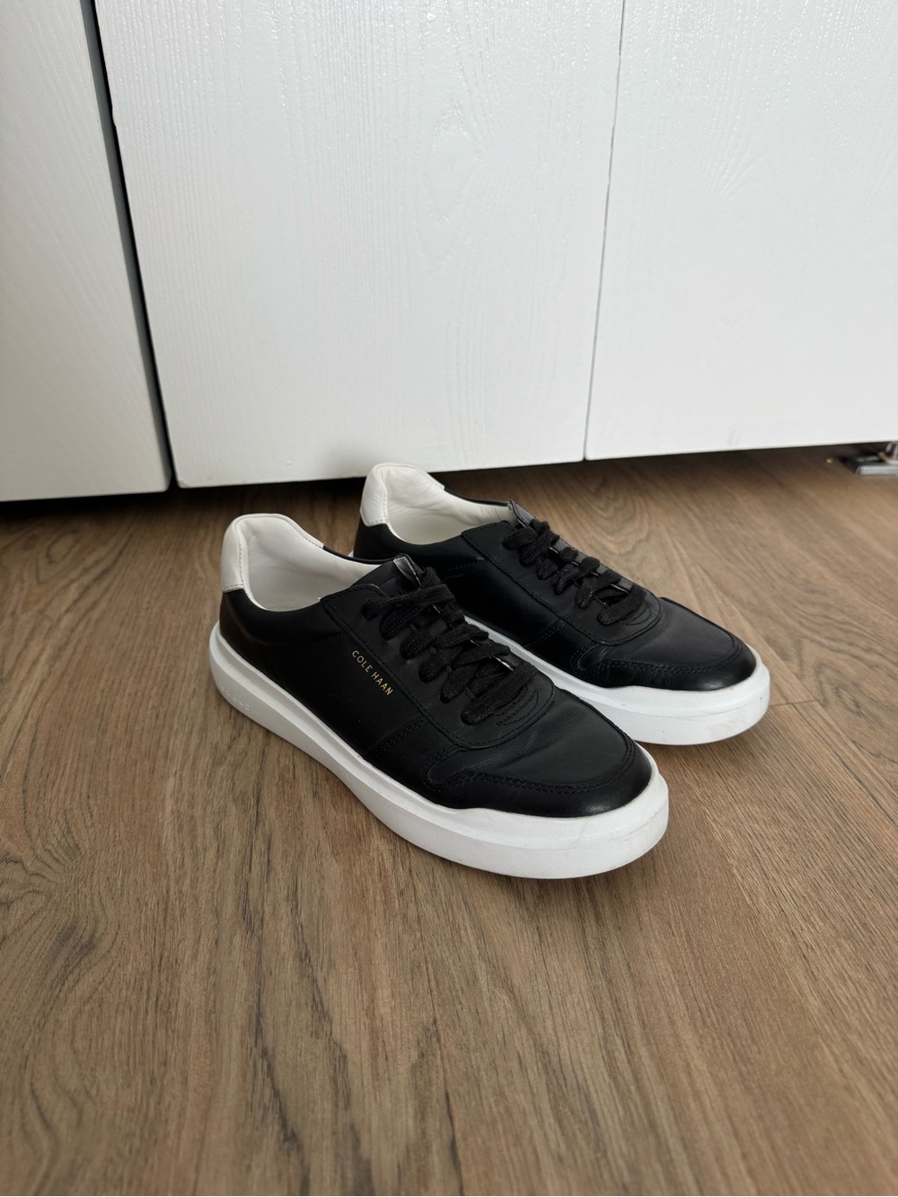Cole Haan Black and White Leather Sneakers